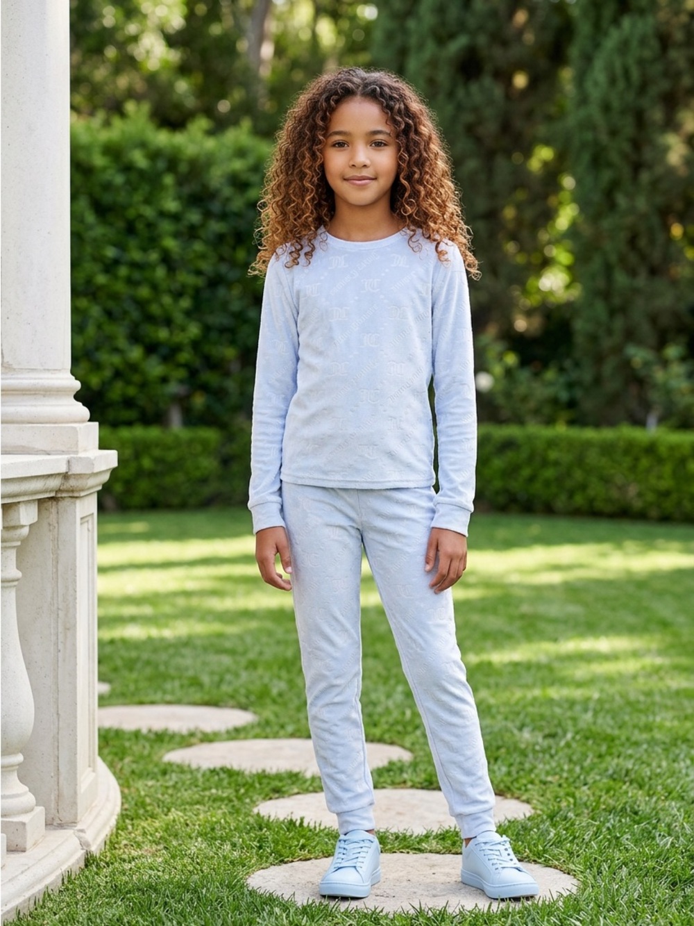 Juicy Couture Light Blue Long-Sleeve Logo Top and pants for Kids
